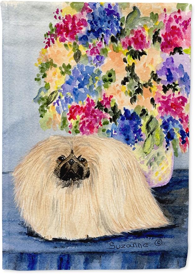 Caroline's Treasures SS8315GF Pekingese Garden Flag Mailbox Flag Decorative Yard Flag Banner Outside Patio Artwork Yard Flower Beds, Garden Size, Multicolor