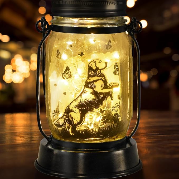 kyoryuger Great Pyrenees Gifts for Women/Men Great Pyrenees Dog Solar Lanterns Mom Birthday Dog Lovers Lantern Pet Loss Pet Memorial Lights Solar Garden Decor Yard, Patio,Backyard,Porch Torches Light
