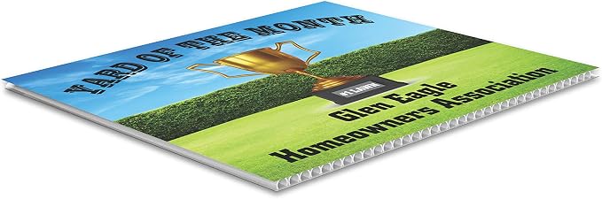 SignPro Yard of The Month Lawn Sign | Personalized Yard Of The Month Sign | 24" x 18" Corrugated Plastic Yard Sign with H Stake | Double Sided Print (Personalized)
