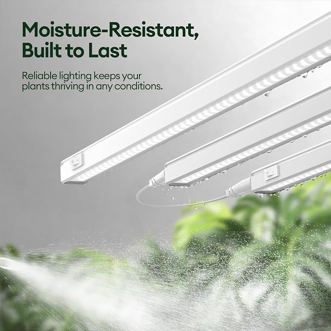 Maygrove Grow Lights for Indoor Plants, Sunlike Full Spectrum 5000K 2FT LED Growing Lamp 60W (4 x 15W), T5 Grow Light Strip for Seed Starting, Vegetables, Linkable, White, 4-Pack
