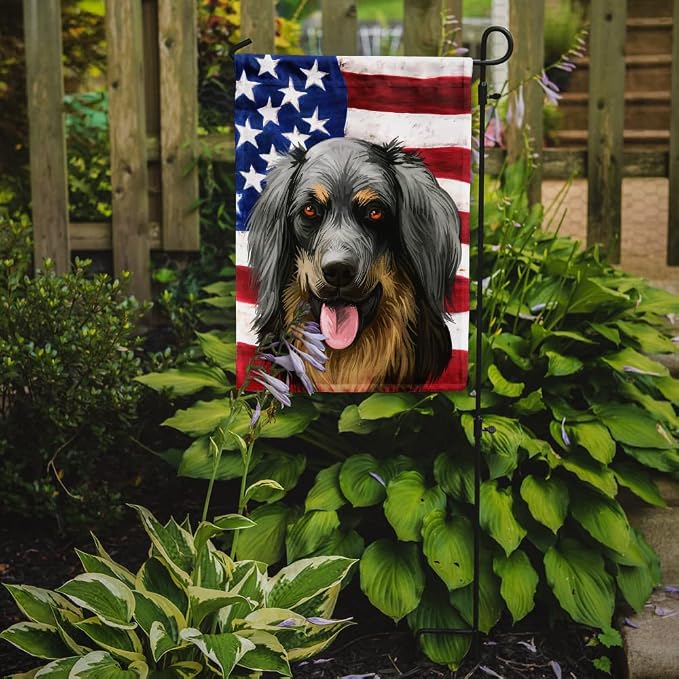 Caroline's Treasures CK6561GF Hovawart Dog American Flag Garden Flag Mailbox Flag Decorative Yard Flag Banner Outside Patio Artwork Yard Flower Beds, Garden Size, Multicolor