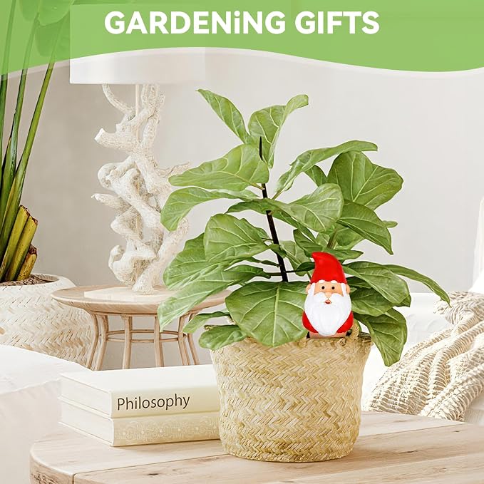 Self Watering Plant Spikes 4 Pack, Terracotta Automatic Plant Waterer for Indoor Outdoor Plants, Slow Release Watering Stakes, Vacation Watering Devices for Potted Plants Garden Decor(Santa Claus)