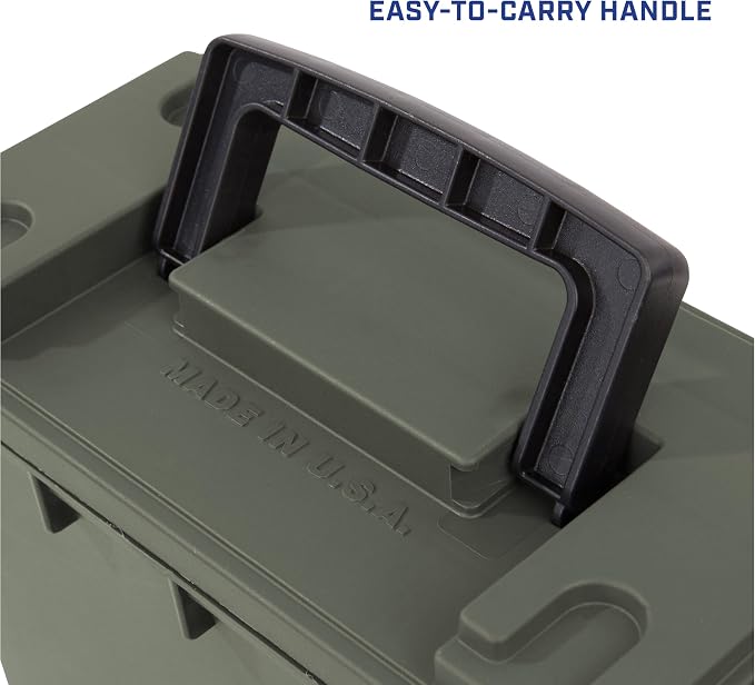Sheffield Ammo Box Made in USA, Stackable Lockable Ammo Storage Box, Green | 2 Pack Lockable Storage Box, Water & Dust Resistant Dry Box, Secures Hunting Gear, Gun Accessories, Supplies, Bullets