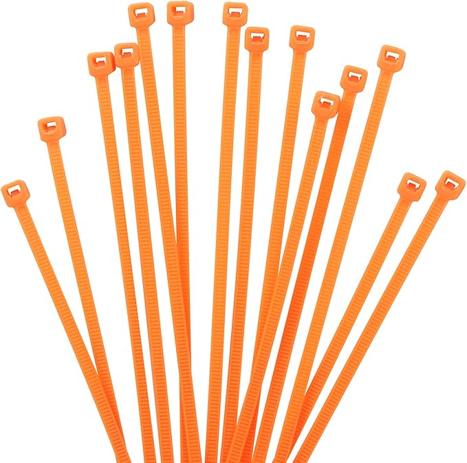XINGO 1000 PCS 4 inch Orange Zip Ties, 18lb Strength, Small Tie Wraps Self-Locking Nylon Zip Ties for Indoor and Outdoor Use