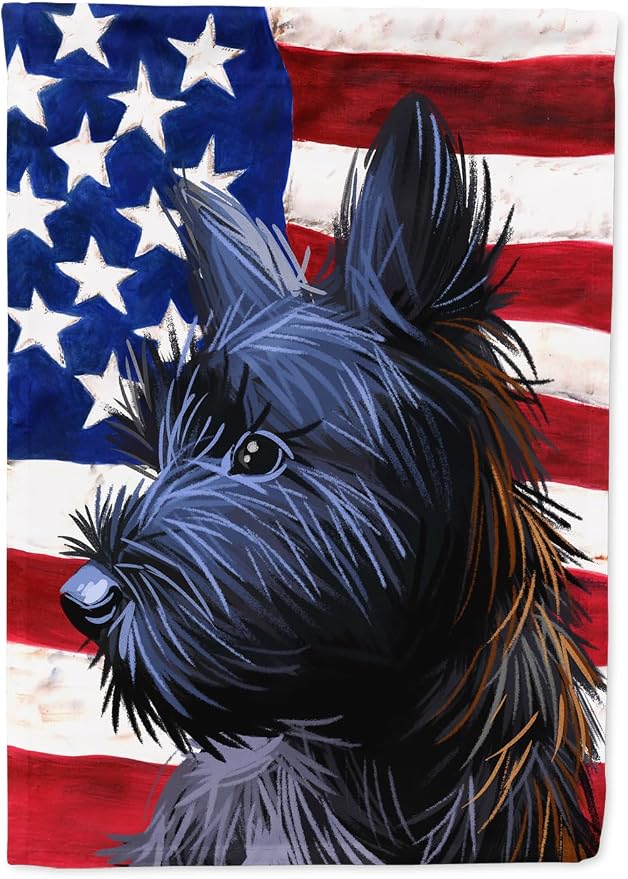 Caroline's Treasures CK6709GF Skye Terrier Dog American Flag Garden Flag Mailbox Flag Decorative Yard Flag Banner Outside Patio Artwork Yard Flower Beds, Garden Size, Multicolor