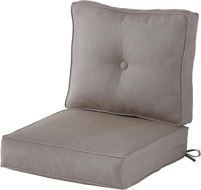 Outdoor 2-Piece Sunbrella Premium Deep Seat Cushion Set, Cast Ash