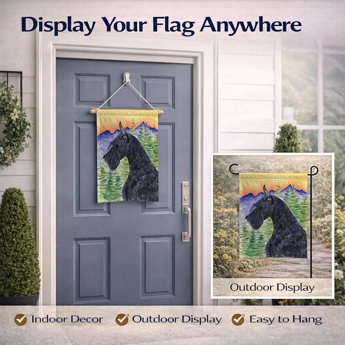 Caroline's Treasures SS8256GF Schnauzer Garden Flag Mailbox Flag Decorative Yard Flag Banner Outside Patio Artwork Yard Flower Beds, Garden Size, Multicolor