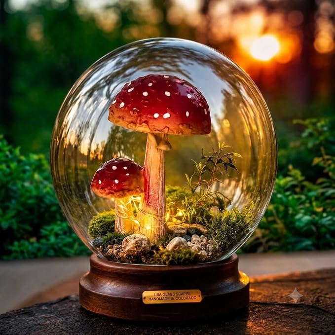 Fairy Garden Accessories Outdoor Mushroom Decor - 6 PCS Colorful Mushroom Figurines, Miniature Garden Statues and Lawn Ornaments for Outside Yard Art, Patio Plant Pot Decoration