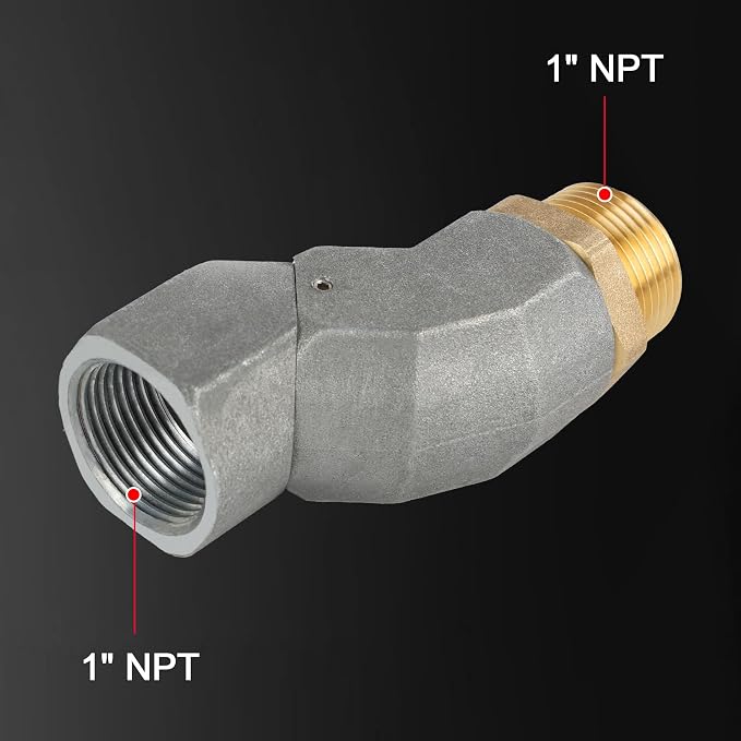 EVIL ENERGY 1" NPT 2PCS Fuel Transfer Hose Swivel 360 Rotating Connector for Fuel Nozzle Multi Plane Swivel