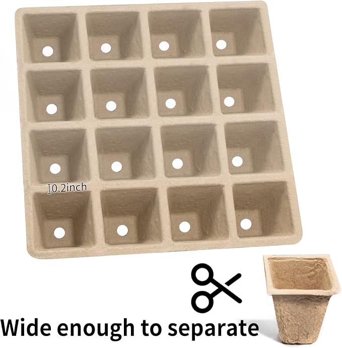 320 Cells Seed Starter Tray, 20 Pack Seed Starter Kit, Peat Pots for Seedlings with 200 Plant Labels, 2 Seed Planting Tool and 1 Spray Bottle