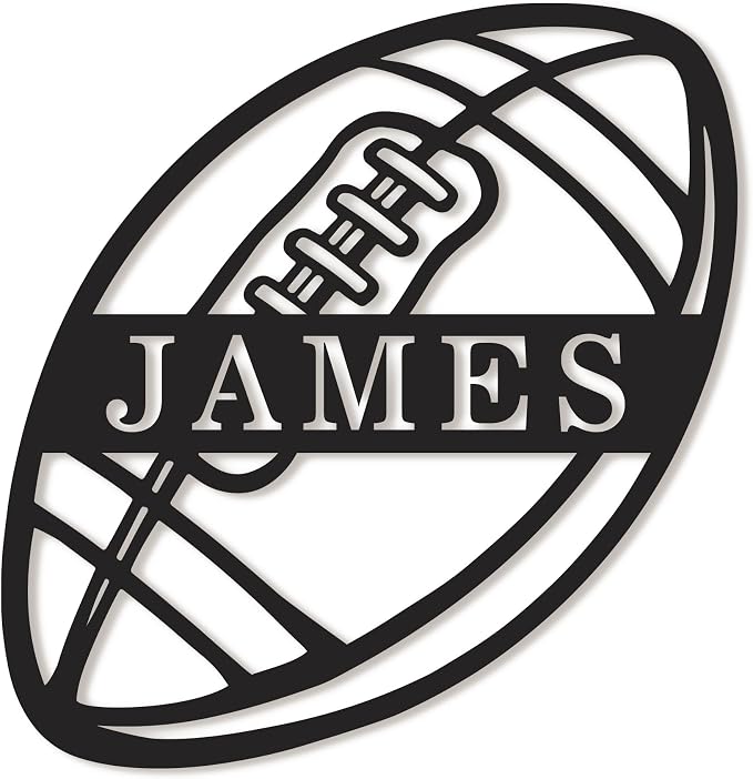 Custom American Football Metal Wall Art – Personalized Team Name Sign, Sports Player Gift, Metal Football Decor for Home, Locker Room & Man Cave