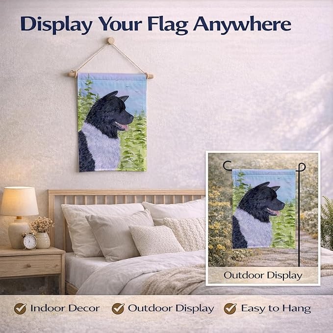 Caroline's Treasures SS8670GF Akita Garden Flag Mailbox Flag Decorative Yard Flag Banner Outside Patio Artwork Yard Flower Beds, Garden Size, Multicolor