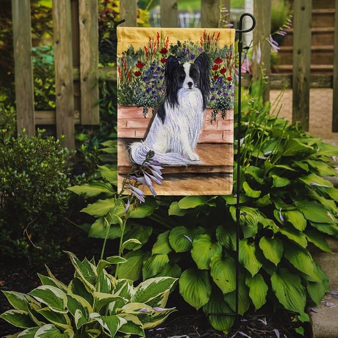 Caroline's Treasures SS8210GF Papillon Garden Flag Mailbox Flag Decorative Yard Flag Banner Outside Patio Artwork Yard Flower Beds, Garden Size, Multicolor