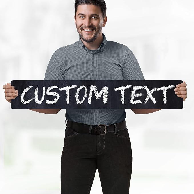 Custom Sign, Custom Street Sign, 11 Font Colors, 13 Font Styles, 4 Hole Options, 22 Sizes, 6x36 Inches, Rust Free DiBound, Fade Resistant, Made in USA by My Sign Center (Chalkboard Green)