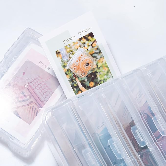 novelinks Photo Storage Box and 16 Inner 4" x 6" Photo Storage Containers | 1Pack Clear, Photo Albums 4x6 Pictures, Photo Organizers and Storage, Card Game Storage, Task Boxes for Special Education