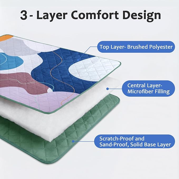 Exclusivo Mezcla Extra Large Waterproof Picnic Blankets 3 Layer, Sandproof and Foldable Outdoor Blanket for Beach Camping, Park and Travel