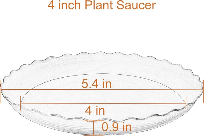 6 Pack of 4 inch Plant Saucer Plant Tray, Plastic Plant Saucer, Heavy Duty Plant Tray for Pots, Plant Saucers for Indoors Planter, Garden Water Plate Bowls (Black)