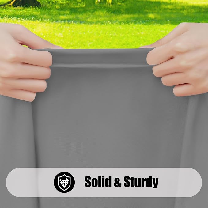 Smiry 6 Pack Rectangle Picnic Table Cloth, Waterproof Elastic Fitted Tablecloths, Washable Polyester Rectangular Patio Table Cover for Camping, Indoor and Outdoor (Grey, 30"x48")