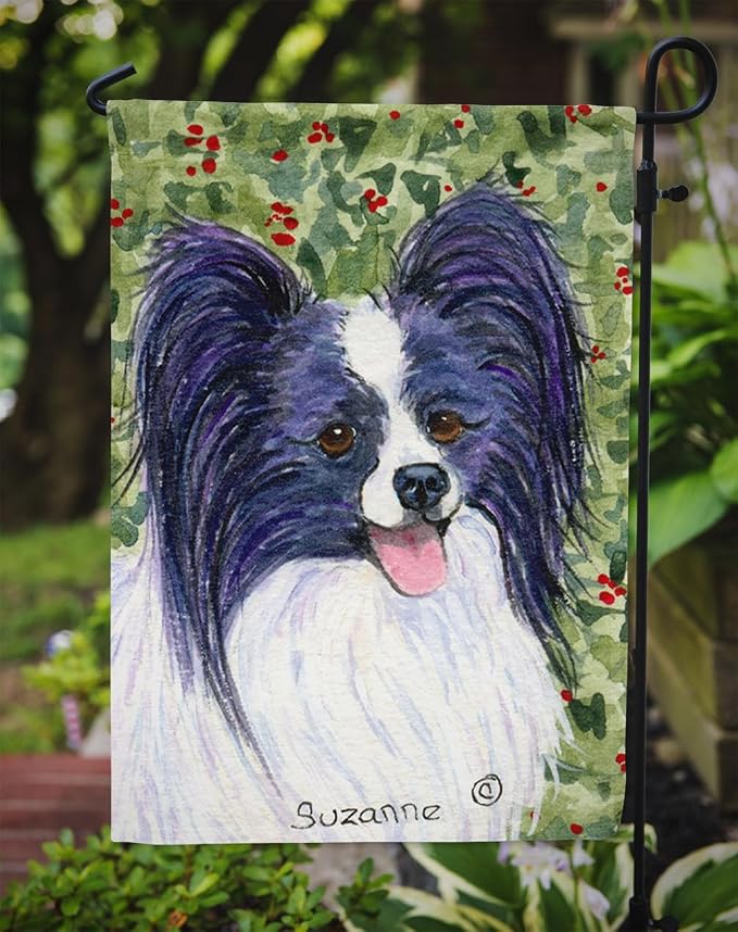 Caroline's Treasures SS8811GF Papillon Garden Flag Mailbox Flag Decorative Yard Flag Banner Outside Patio Artwork Yard Flower Beds, Garden Size, Multicolor