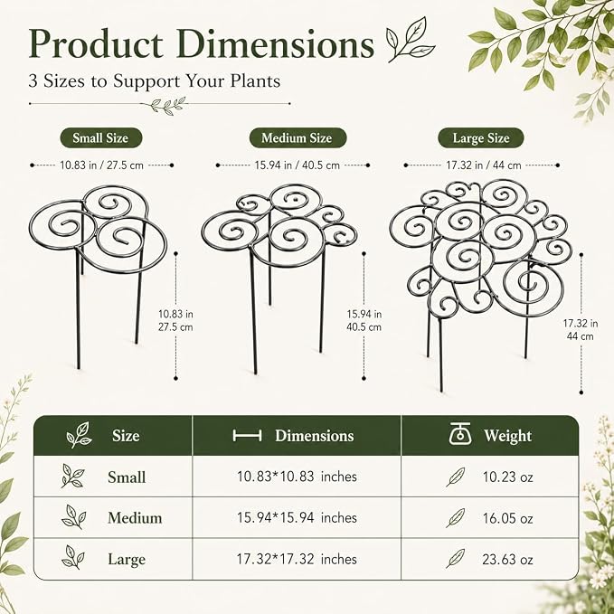 2026 Metal Plant Support Ring,Extra Large Peony Supports for Outdoor Plants,Perfect for Peonies Cages,Hydrangea Support Flower Cages,Grow-Through Plant Supports,A Garden Must-Have (2pcs*Large)