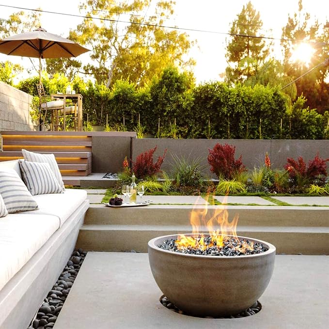 Onlyfire 10 lbs Fire Glass Diamonds 1 Inch, Reflective Fire Pit Glass Rocks for Propane & Natural Gas Fireplace, High Luster Multi-Faceted Stones, Onyx Black (Multicolor & Blends Available)