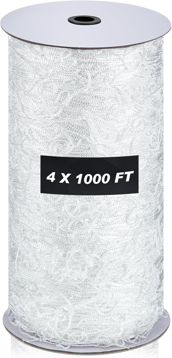 Berlune 4 x 1000 ft Trellis Netting Roll Heavy Duty Nylon Garden Trellis Netting with 6 Inch Mesh Soft Plant Support Net for Climbing Plants, Grape Racks, Growing Support Bean, Pea, Tomatoes