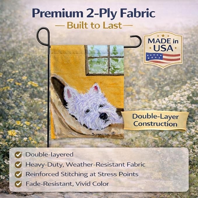 Caroline's Treasures SS8785GF Westie Garden Flag Mailbox Flag Decorative Yard Flag Banner Outside Patio Artwork Yard Flower Beds, Garden Size, Multicolor