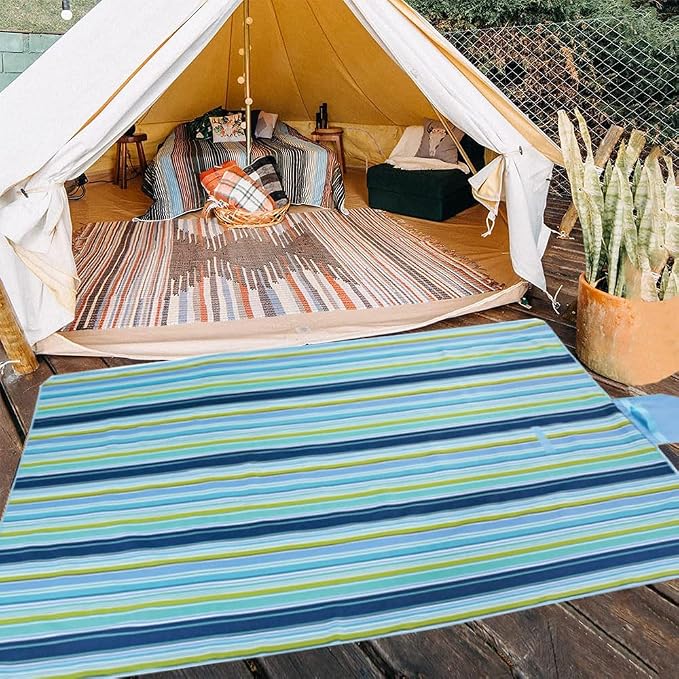 PUPOPIK Extra Large Beach Blanket Outdoor Picnic Blankets, Foldable Waterproof Sand Free Beach Mats Picnic Mat for Festival BBQ Park Grass Lawn Camping Hiking Travel Concerts (Blue 2, 80x60 in)