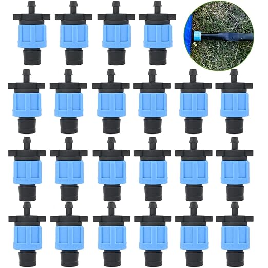 Bandelt 60Pcs 5/8" Drip Tape Connectors 1/4" Barb, Drip Tape Fittings, Drip Irrigation Tubing Coupling, 1/4" Barb for 5/8" Drip Tape Irrigation System