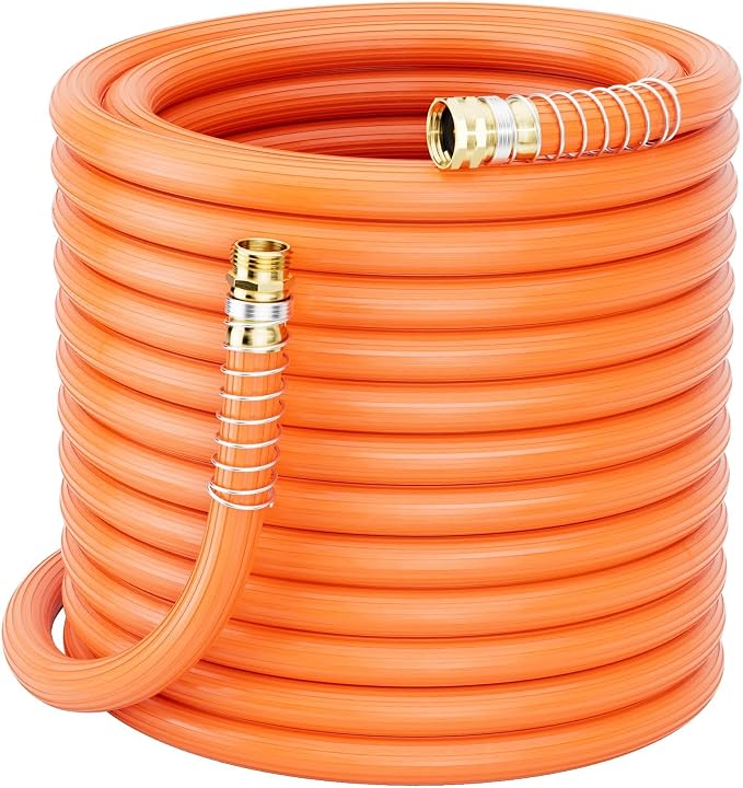 SPECILITE 3/4'' Heavy Duty Rubber Garden Hose 75FT, 1300psi Burst, 450psi Working, Hot/Cold Water Hose, -50℉ -170℉, 5 Layered Pipe, UV Resistant, 3/4" Brass Fittings for Outdoor, Agriculture
