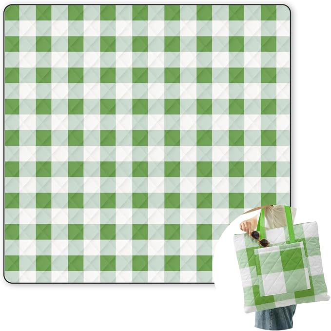 2 in 1 Tote Picnic Blanket Waterproof Outdoor Camping Mat,Large Capacity Beach Blanket 80''x80'' 7 Layers Easy to Foldable and Carry.