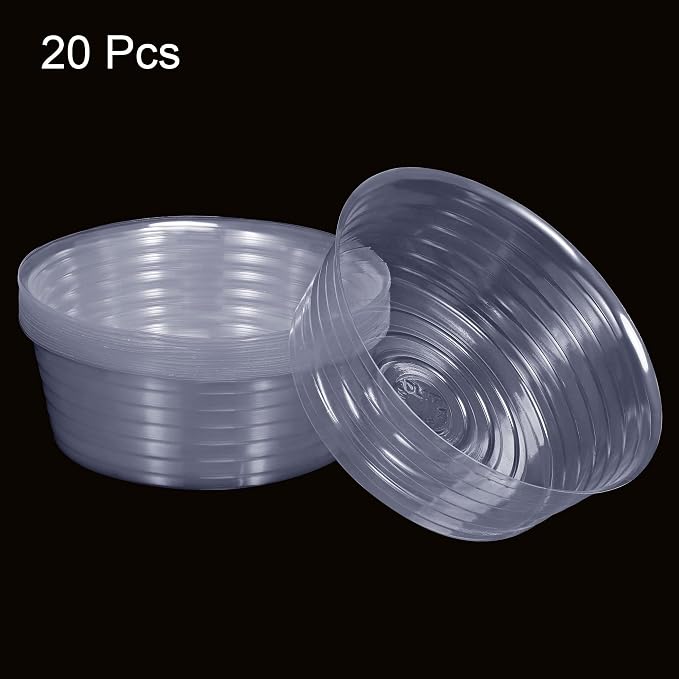 MECCANIXITY Plant Pot Saucer 10 Inch Plastic Round Flower Drip Tray for Indoor Outdoor, Clear Pack of 20