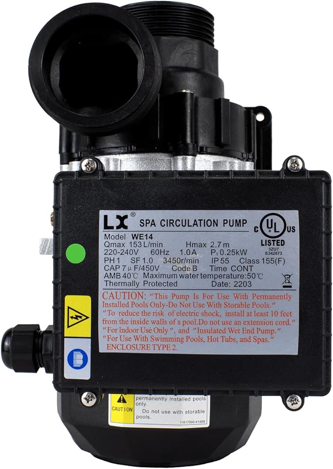 LX WE14 Spa Circulation Pump - 1 Speed - 240V - 1.5"