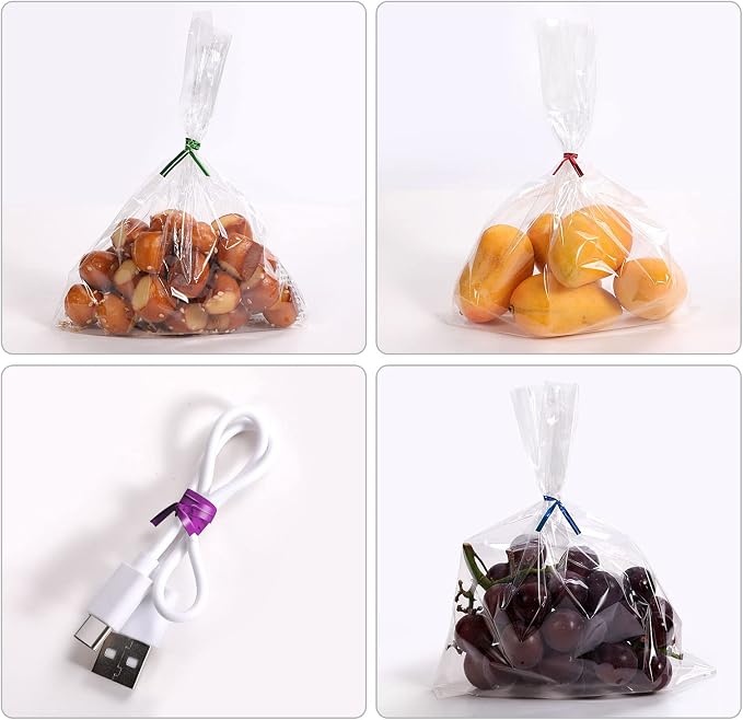 5000 Pcs Metallic Twist Ties - 10 Colors, 4" Long for Bread, Party Gift Wrapping, Cellophane Treat Bags, Candy