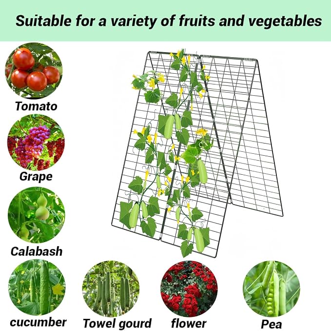 Metal Garden Trellis for Climbing Plants A Frame Plant Support 34x48in (1pack)