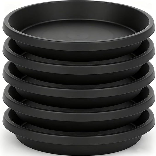 NIMYAU 5 Pack Plant Saucer 10 Inch, Plastic Plant Saucers for Indoors, Drip Trays for Potted Plants, Flower Pot Saucers, Plant Trays for Pots, Plant Water Catcher Tray