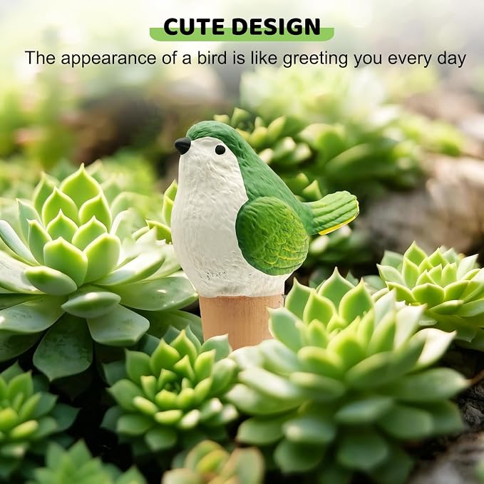 4 Pack Plant Watering Globes - Bird-Shaped Self Plants Watering Spikes with Slow Release, Handmade Terracotta Plant Watering Devices Automatic Vacation for Indoor & Outdoor Potted Plants