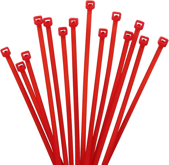 XINGO 1000 PCS 8 inch Cable Zip Ties, 18lb Strength, Small Tie Wraps Self-Locking Nylon Zip Ties for Indoor and Outdoor Use (Red)
