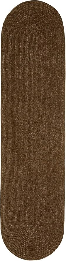 Superior Indoor Outdoor Area Rug, Handwoven Reversible Braided Home Decor for Living Room, Kitchen, Entryway, Patio, Front Porch, Deck, Modern, Boho, Farmhouse Style, 2' x 8' Oval, Cocoa