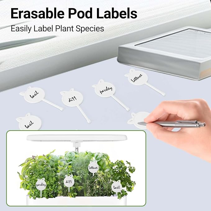 14 Pods Hydroponics Growing System, Indoor Herb Garden with LED Grow Light, 5L Water Tank, Hydroponic Grow Kit with Auto-Timer, STEM Growing Kit