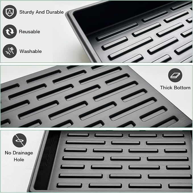 RooTrimmer 2.5 inch Square Pots 3.5 inch Deep 20 Cell Seedling Trays with Water Collection Nursery Trays (15"x11"x3") for Seeds Starting and Transplanting(5 Sets)