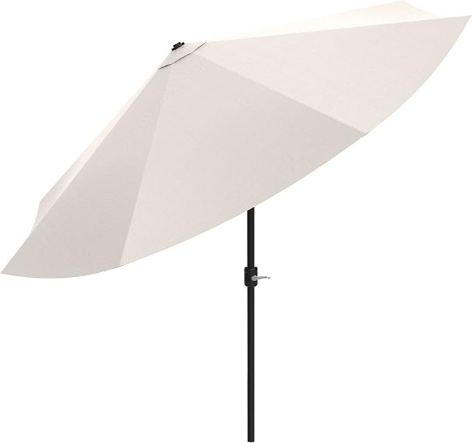 Pure Garden Patio Umbrella with Auto Tilt - 10ft Easy Crank Outdoor Umbrella with Vented Canopy for Deck, Balcony, Porch, Backyard, or Pool (Tan)