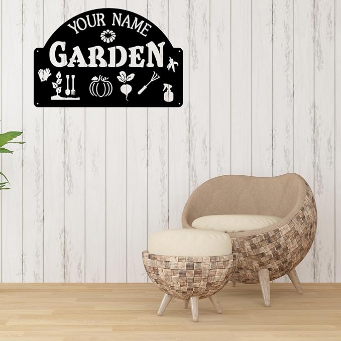 CFC0121330 Garden logo, personalized metal logo, for personalized, customized name mural garden logos, for outdoor plaque for mothers and grandma, the big logo of the exclusive vegetable garden