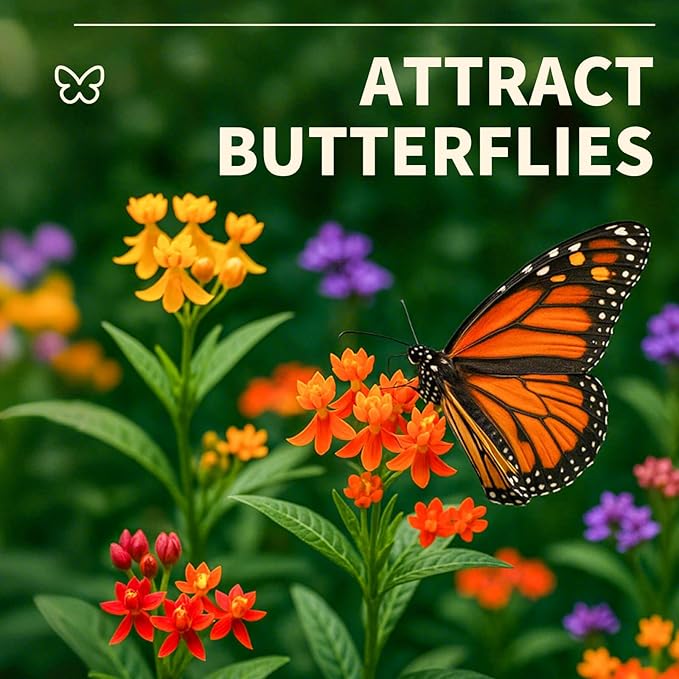 720+Mix Milkweed Seeds (Asclepias) for Monarch Butterflies - 6 Individual Varieties Perennial Wildflower Colorful Pollinator Garden (Each pack120+ Seeds)., Easy to Grow for Backyard & More
