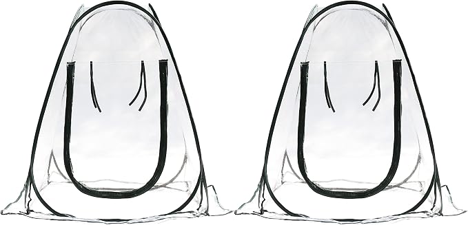 Gardzen 2-Pack 27"x27"x31" Pop up Grow Greenhouse Small Greenhouse, Steel Frame Portable Plant Flowers Mini Green House Zipper Cover for Outdoor & Indoor Use