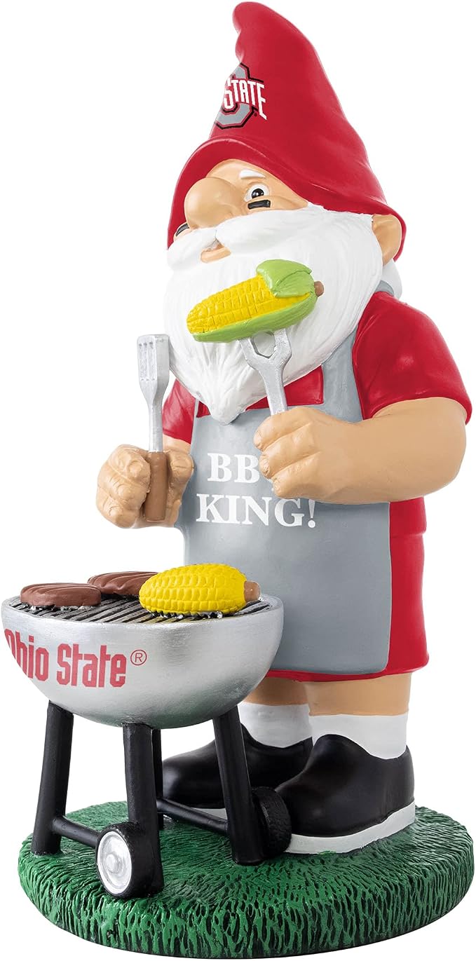 FOCO NCAA Unisex-Adult NCAA College Team Logo Grill Garden Statue Outdoor Gnome 10"