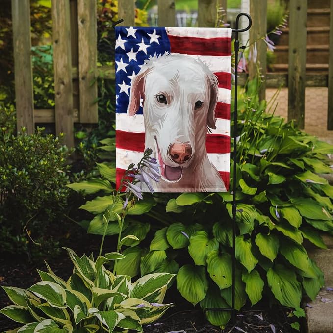 Caroline's Treasures CK6671GF Rajapalayam Poligar hound American Flag Garden Flag Mailbox Flag Decorative Yard Flag Banner Outside Patio Artwork Yard Flower Beds, Garden Size, Multicolor