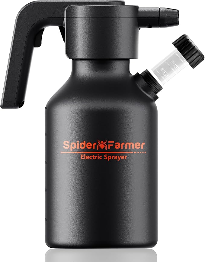 Spider Farmer 0.5 Gallon Electric Spray Bottle, 2500mAh Battery Powered Sprayer, Automatic Plant Mister with Adjustable Nozzle & Measuring Cup, Type-C Rechargeable for Indoor Outdoor Gardening