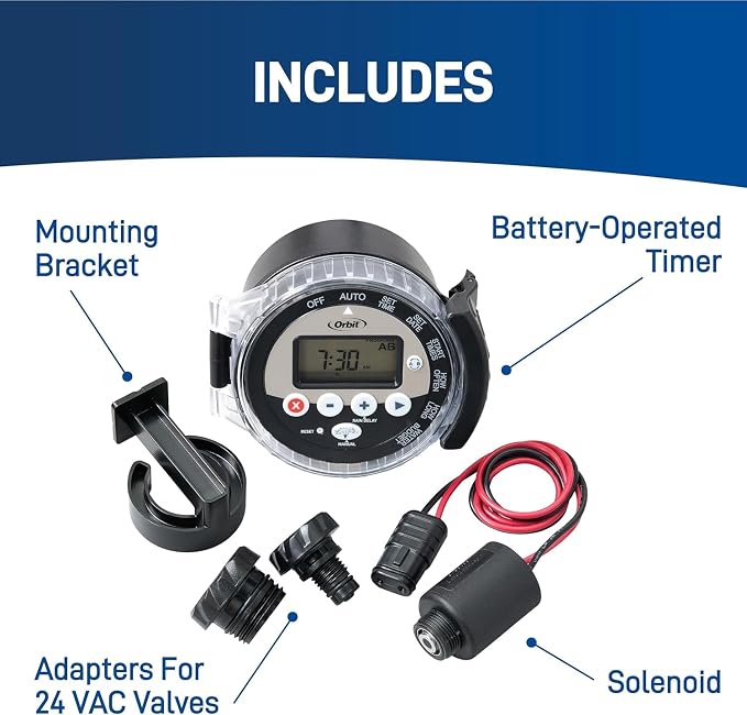 3-Pack Orbit 57865 Battery-Operated Sprinkler Timer, Black