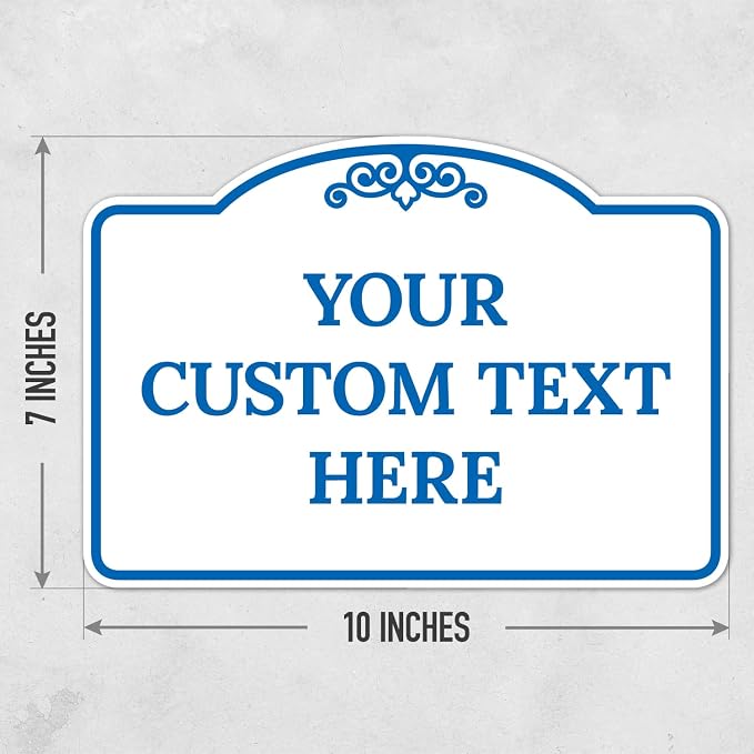 Custom Decorative Sign, Personalized Metal Sign for Business, Driveway, Home, Airbnb, Office Door Plaque, Blue Light Sign, 7x10 Inches, ACM, Fade Resistant, Made in USA by Sigo Signs